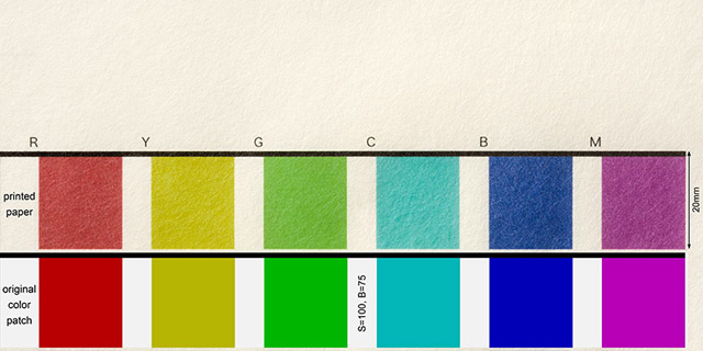 用紙テクスチャー（粗面）とプリント色