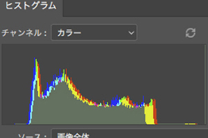 エプソン Velvet Fine Art Paper レタッチ後のヒストグラム